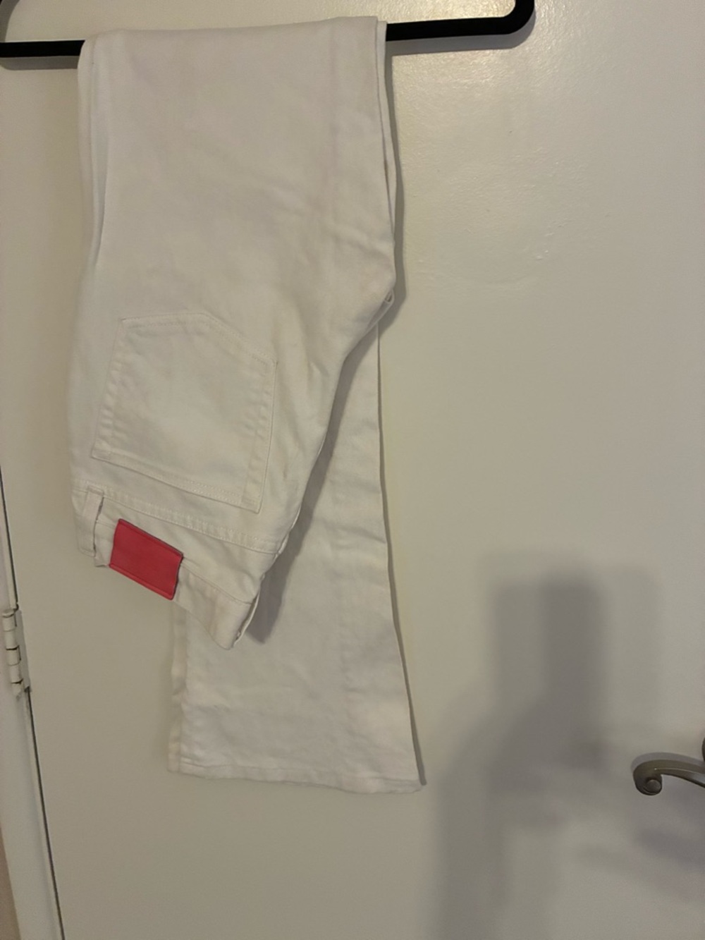Polo by Ralph Lauren White Boot-Cut Jeans with Pink Patch